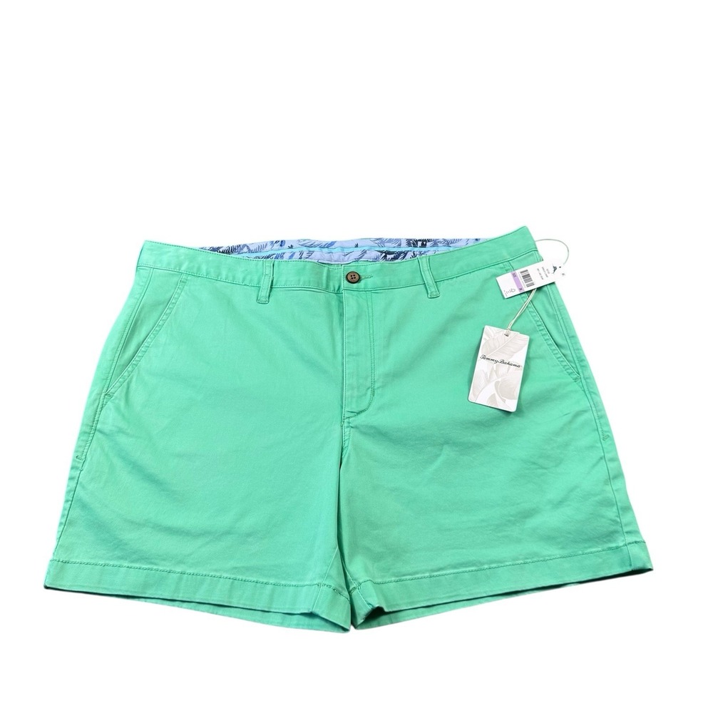 Tommy Bahama Boracay 6 Chino Shorts Mens 38 Green Jade Cream T821248 NWT